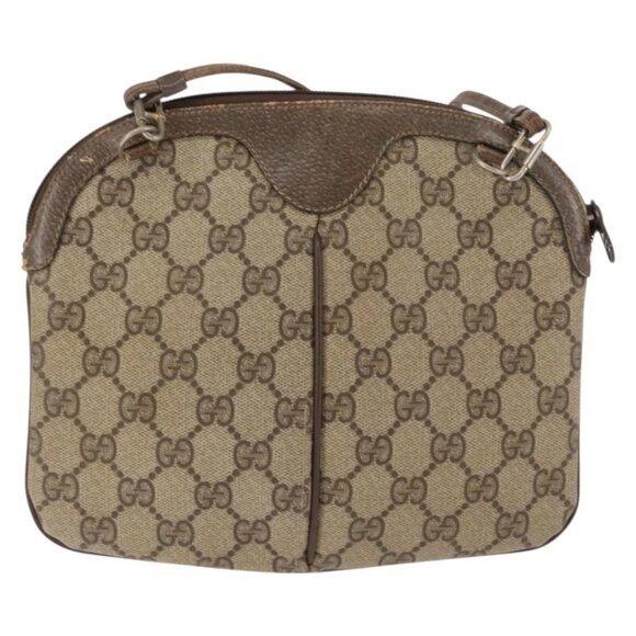 GUCCI GG Supreme Web Sherry Line Bag PVC Beige Gold 904 02 047 Auth 146714 - Picture 3 of 16